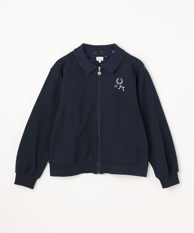 組曲 KIDS 【150-160㎝】ラウンドカラージップアップパーカー ネイビー