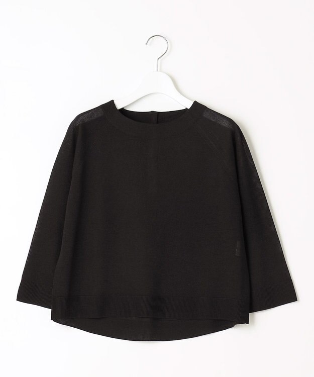 自由区 【セットアップ対応・洗える】ヴィスコースシアー ニット ネイビー系