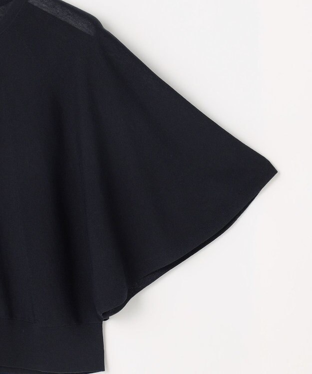 J.PRESS LADIES COTTON ACETATE DRY バタフライスリーブ カーディガン ネイビー系