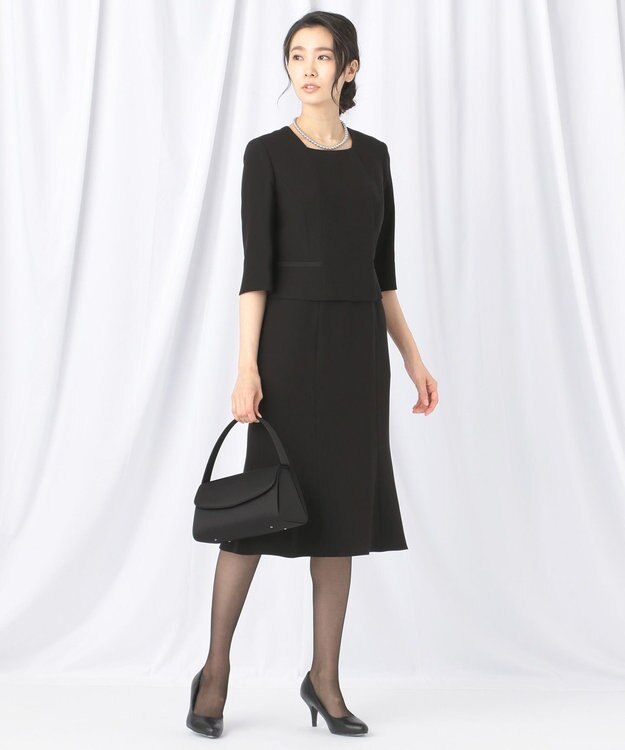 自由区 FORMAL 【襟華やか】エレガント ジャケット＋ワンピース ブラック系