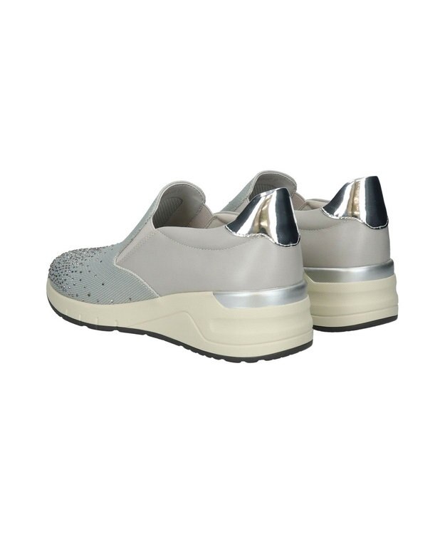 Bridget Birkin 【Round About】ラインストーンアクセントスリッポンスニーカー ライトグレー