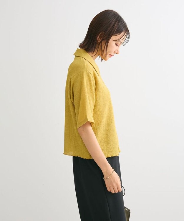 Green Parks BEST PRICE 表面カット衿付シャツ Yellow