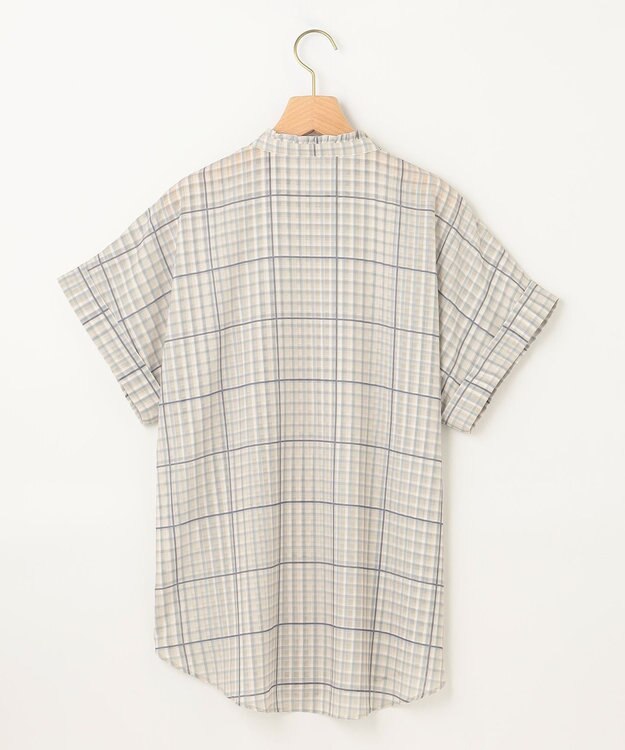 組曲 L 【洗える】シアーチェック ブラウス ベージュ系3