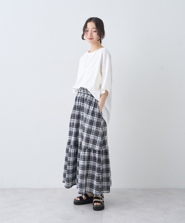 earth music&ecology ドルマンバックプリントＴｅｅ Off White