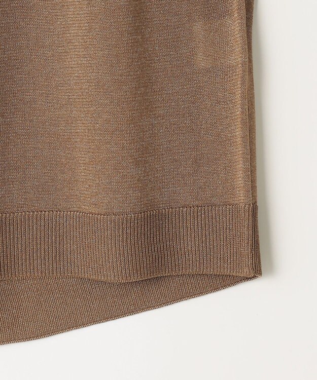 自由区 【セットアップ対応・洗える】ヴィスコースシアー ニット ブラウン系