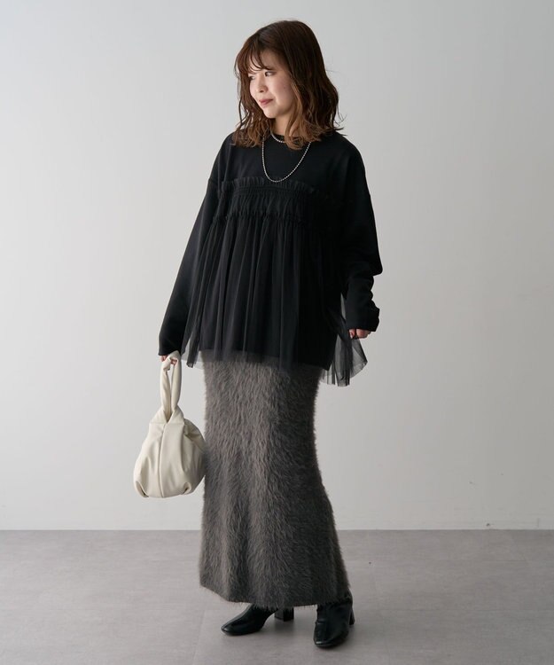 Green Parks ・ＥＬＥＮＣＡＲＥ　ＤＵＥ　チュールレイヤープルオーバ Black