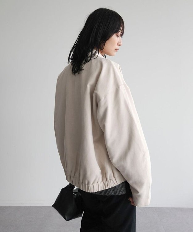 Green Parks ステンカラースウェード調ブルゾン Ecru