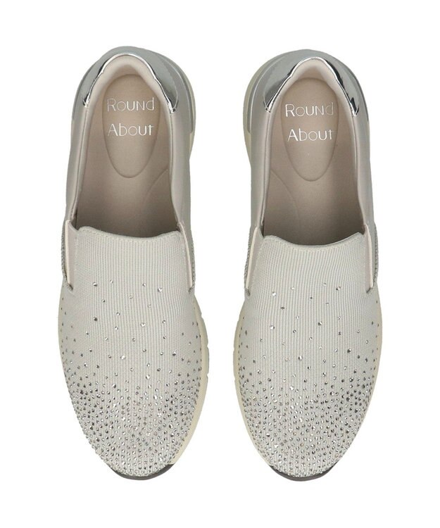 Bridget Birkin 【Round About】ラインストーンアクセントスリッポンスニーカー ライトグレー