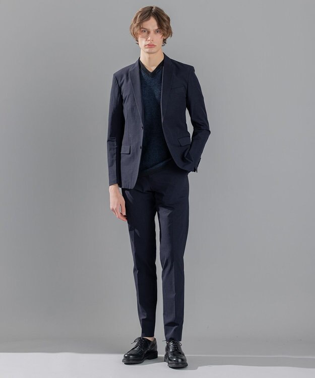 JOSEPH HOMME リネンヘリンボン　Vネックニット ネイビー系3