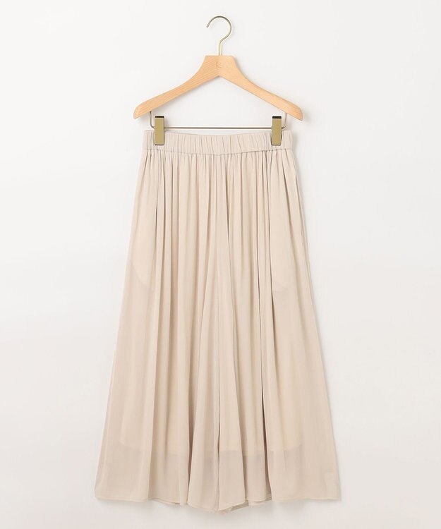組曲 【ウエストゴム・WEB限定】シアープリーツライクシフォン パンツ ベージュ系