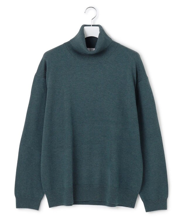 J.PRESS YORK STREET 【UNISEX】ANTI PILLING WOOL タートルニット ダルブルー系