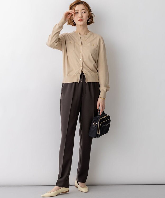 23区 L 【先行予約】プレミアムビオコットン ポケット カーディガン ベージュ系