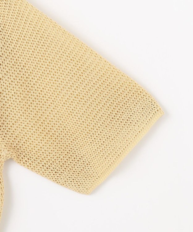 ANY 【洗濯機可/アンチピリング】アイレットメッシュニット ベージュ