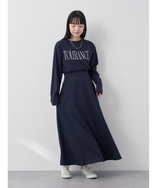 earth music&ecology ｔｏｌｅｒａｎｃｅ　ロゴロンＴＥＥ Dark Navy