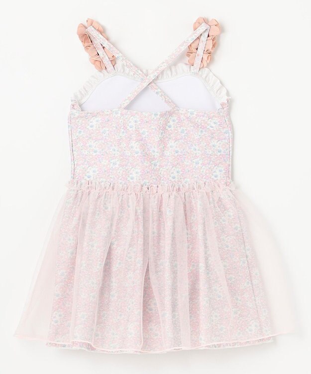 ANY KIDS 花柄チュールワンピース水着 ピンク系