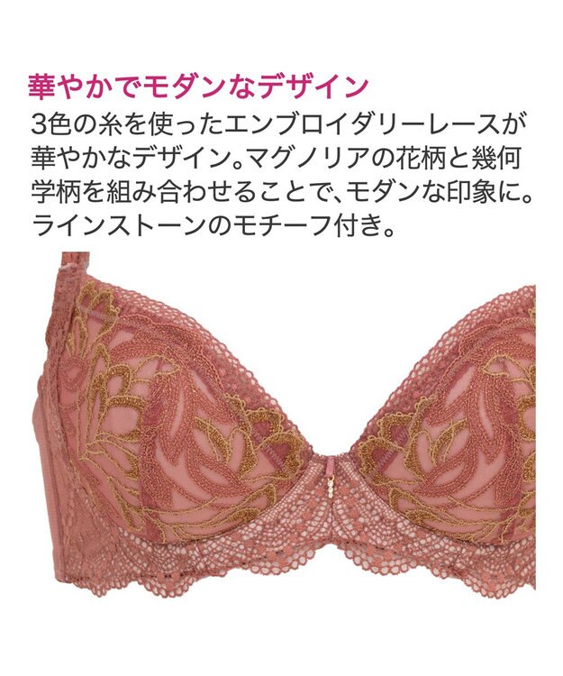 BRADELIS New York 【BRADELIS New York / 育乳ブラ・STEP2 寄せる】ローズステップ2ブラ23A1  脇高設計でスッキリ補正するブラ テラコッタ