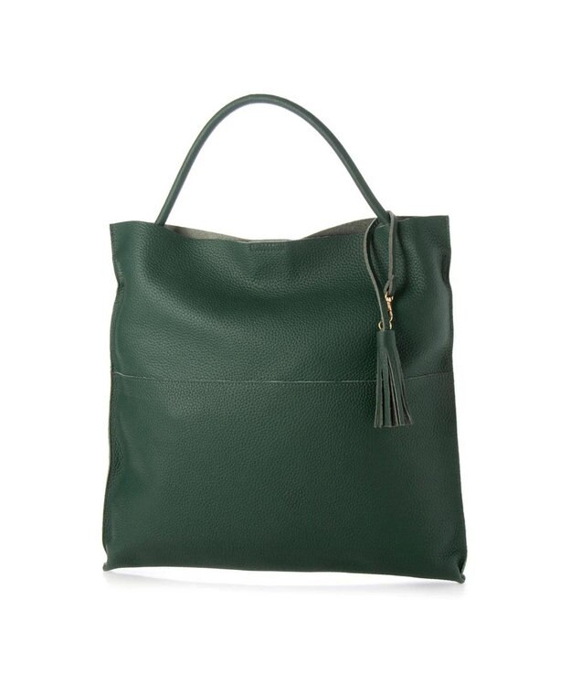 UNBILLION perche / カウレザー裏無し1本手トート グリーン