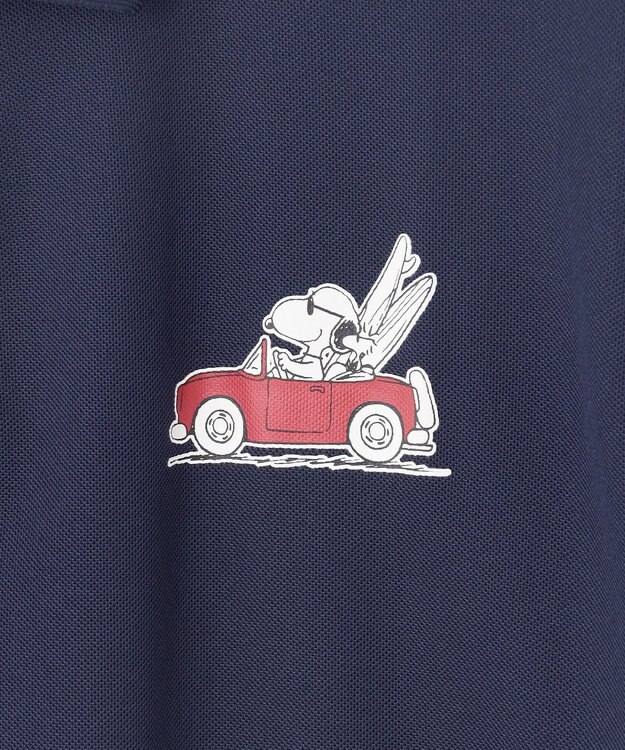 23区GOLF 【PEANUTS】【MEN】スヌーピーコラボ 半袖ポロシャツ ネイビー系