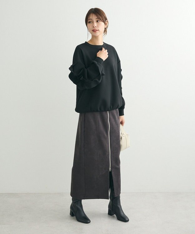 Green Parks ・ｓｗｉｎｇ　ｂｙ　フリルスリーブプルオーバー Black