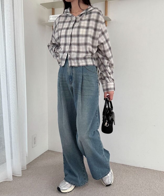 WEGO モチーフデニムタックパンツ デニム中濃加工色