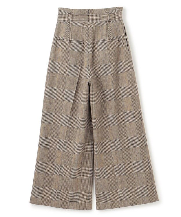 uncrave グレンチェック ワイドパンツ ブラウンチェック