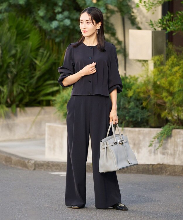 #Newans 【セレモニーにも】コクーンフォルムカーディガンジャケット ネイビー