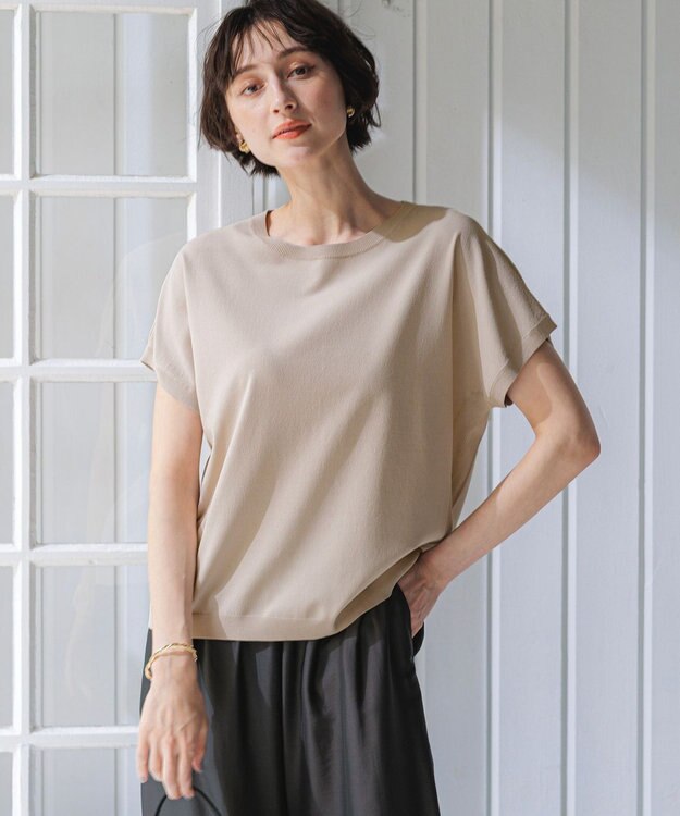 23区 【新色追加/見上愛さん着用/Oggi掲載】レーヨンポリエステルストレッチ プルオーバー ニット ベージュ系