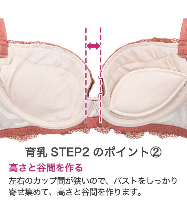 BRADELIS New York 【BRADELIS New York / 育乳ブラ・STEP2 寄せる】ローズステップ2ブラ23A1  脇高設計でスッキリ補正するブラ テラコッタ