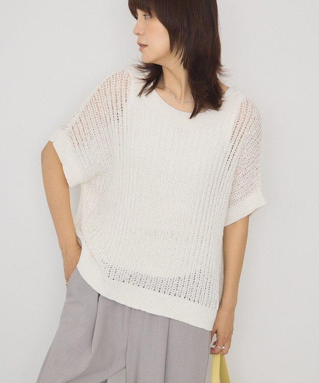 AMERICAN HOLIC 透かし畦ルーズニット Ivory
