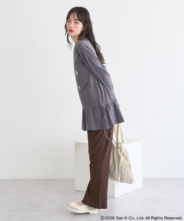 earth music&ecology 【予約】リラックマ×earth ブラウジングロンT チャコールグレー