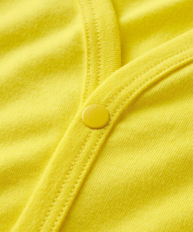 MIKI HOUSE HOT BISCUITS 【70-110cm】 天竺素材 ワンポイント カーディガン 黄