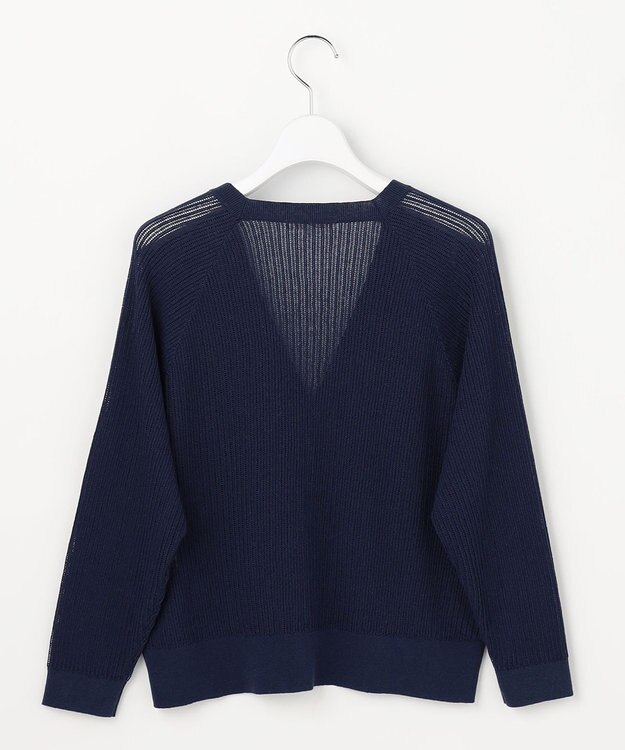 自由区 S ファインリネンナイロン カーディガン ネイビー