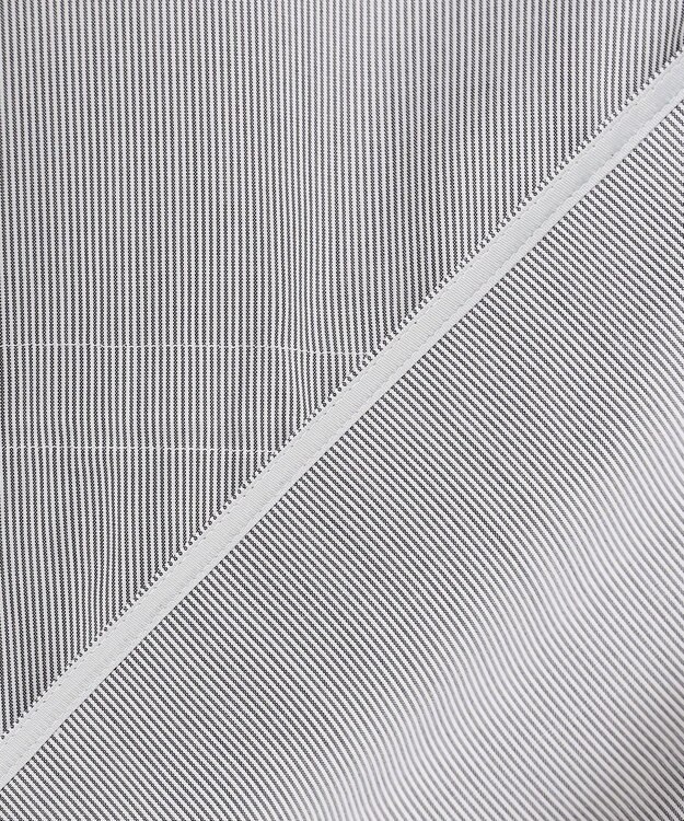 ICB 【洗える】 クリーンブロード バンドカラーシャツ ブラックストライプ系