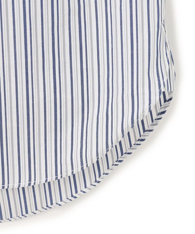 J.PRESS MEN ポプリンマルチストライプ バンドカラーシャツ ネイビー系1