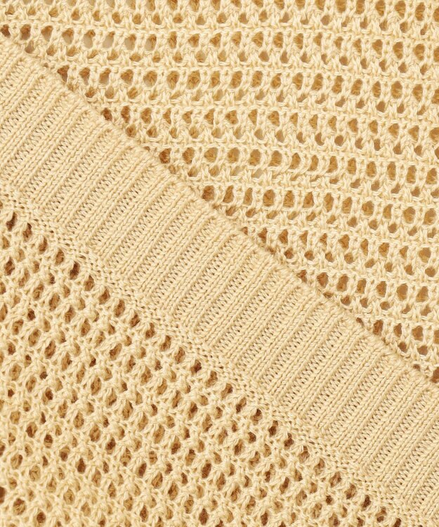 ANY 【洗濯機可/アンチピリング】アイレットメッシュニット ベージュ