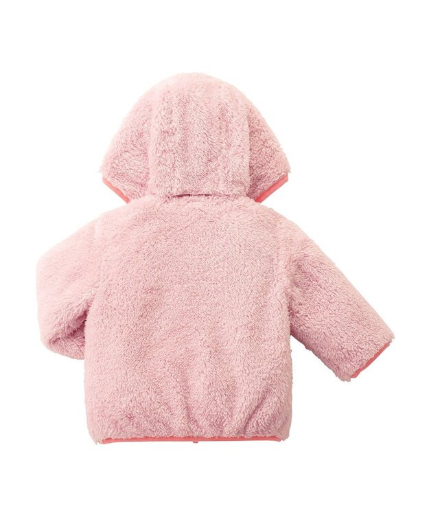 MIKI HOUSE HOT BISCUITS 【80-120cm】 裏ボアフリース リバーシブル総柄ジャンパー ピンク