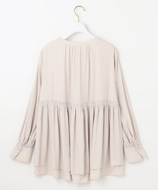 ANY SIS S 【洗える】かさねシャーリング ブラウス アイボリー