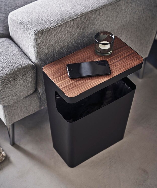 tower 天板付きトラッシュカン リン 角型 ブラウン ブラウン