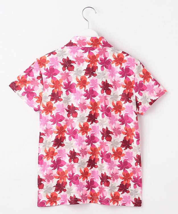 23区GOLF 【WOMEN】【UVカット】草花柄プリントポロシャツ ワイン系5