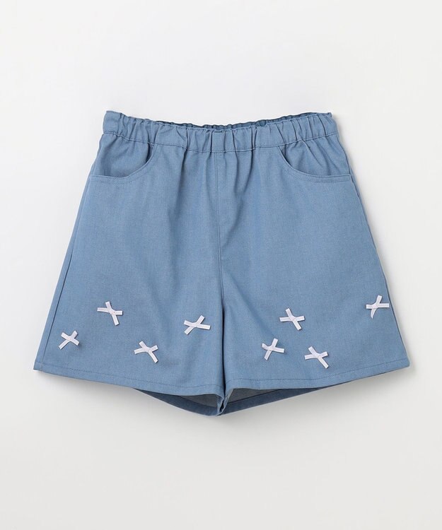 ANY KIDS ひんやりクール リボンショートパンツ デニム