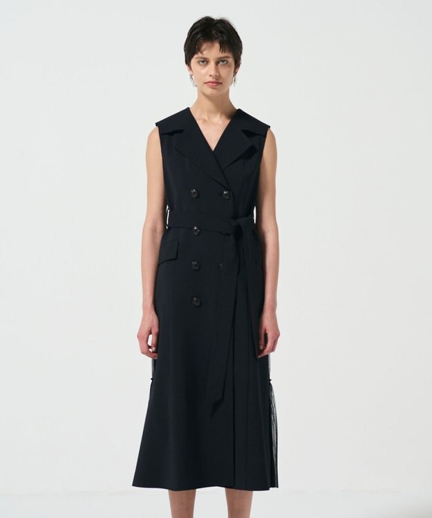 GRACE CONTINENTAL バックプリーツトレンチワンピース ブラック