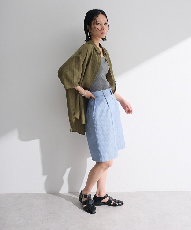 Green Parks ・ＥＬＥＮＣＡＲＥ　ＤＵＥシアーボリュームスリーブシャ Khaki
