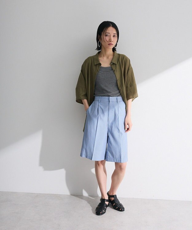 Green Parks ・ＥＬＥＮＣＡＲＥ　ＤＵＥシアーボリュームスリーブシャ Khaki