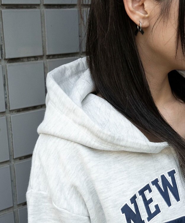 WEGO グラフィックショートZIPパーカー アッシュグレー