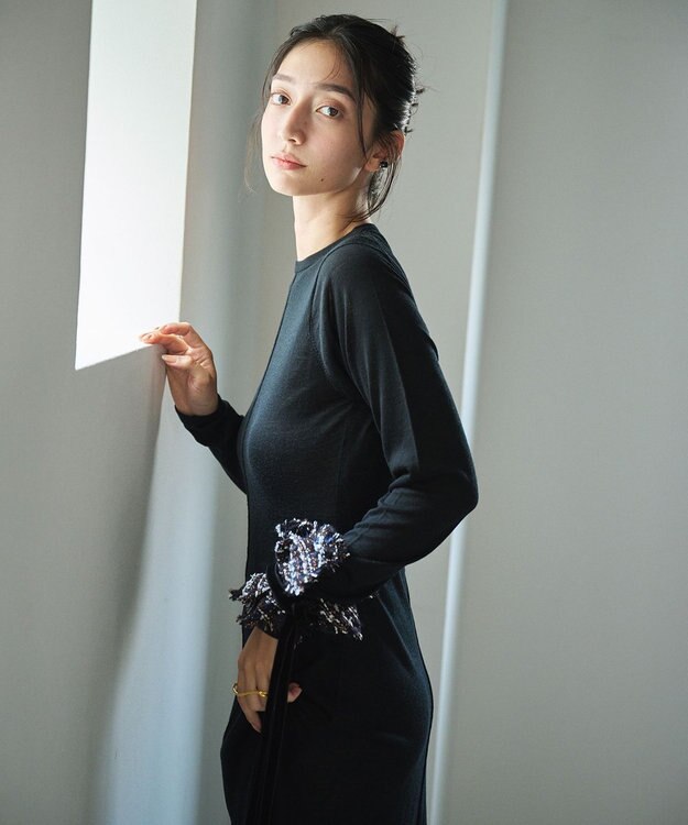 #Newans オリガミデザインベルト ネイビー(ツイード)