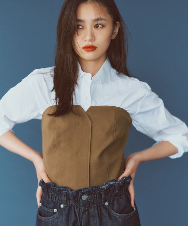 uncrave プレーンスーツ ビスチェ（uncrave WHITE） ブラウンカーキ