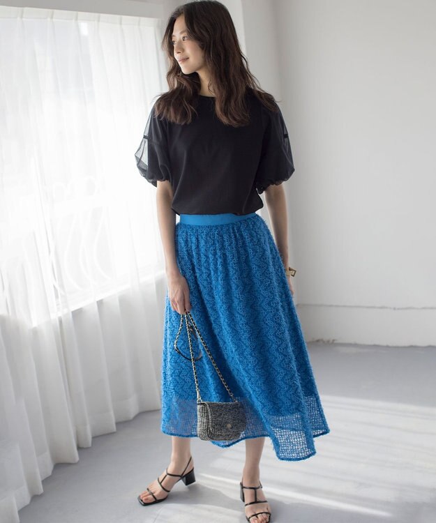 組曲 フェザーチュール スカート ターコイズブルー系