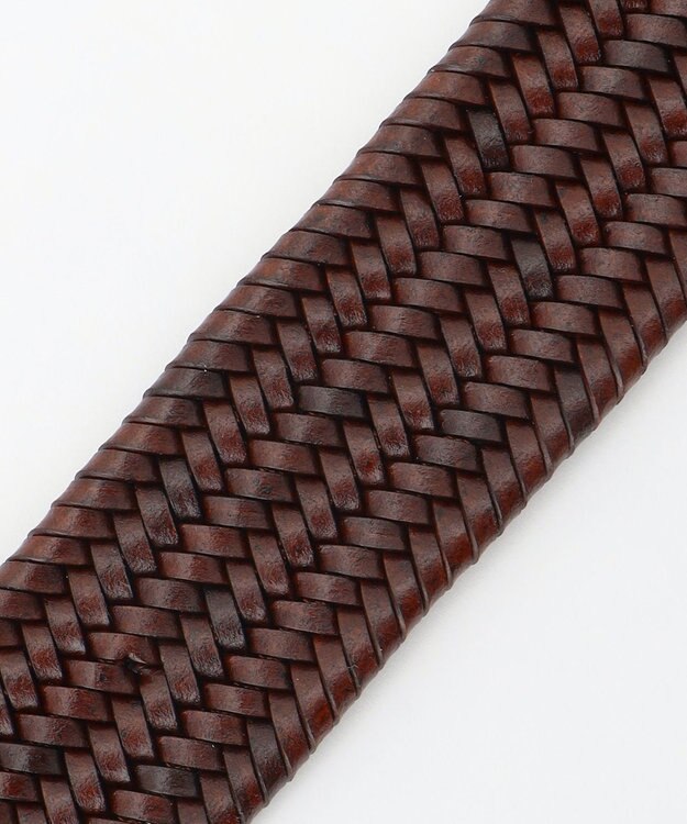 JOSEPH ABBOUD 【イタリア素材・ストレッチ・日本製】 ストレッチレザー ベルト ダークブラウン系