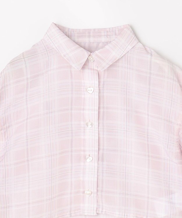 ANY KIDS シアーチェックシャツ ピンク