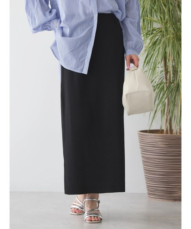 AMERICAN HOLIC 針抜きテレコタイトスカート Black